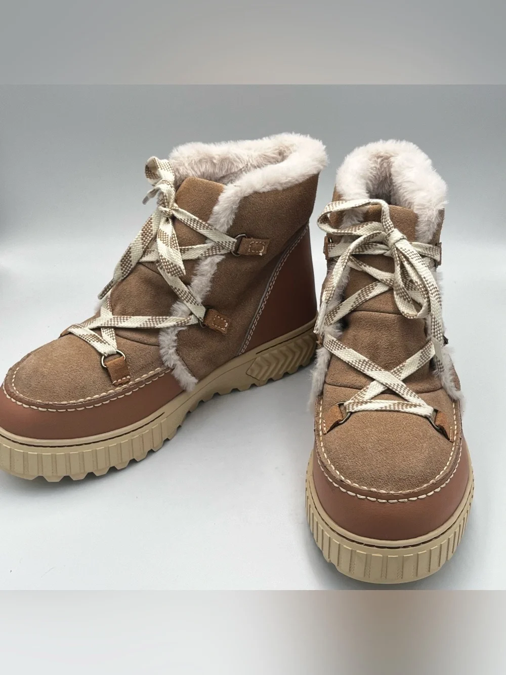 Sorel Ona Ave Alpine Lace-up Boots w Faux Fur Women’s Size 11